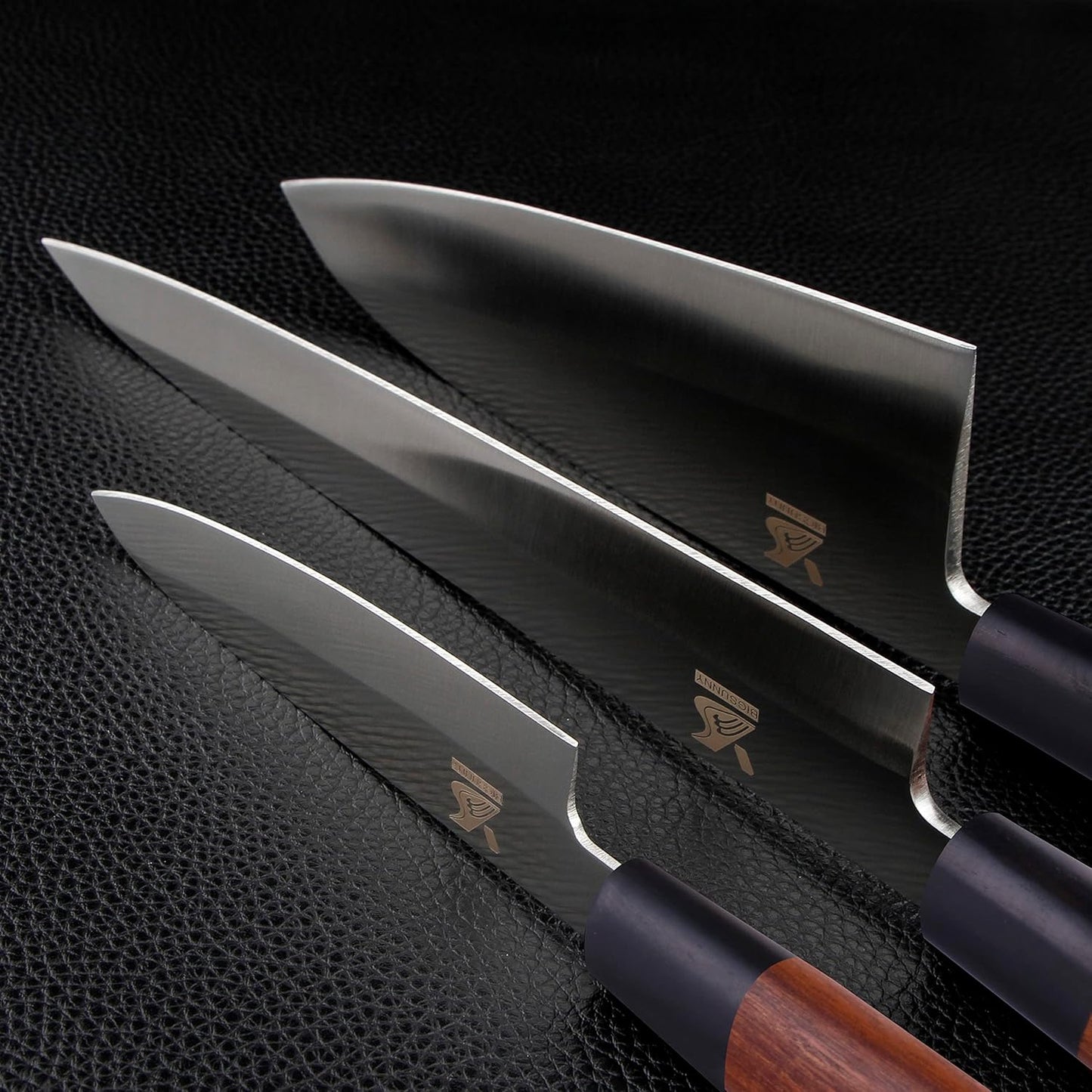 3pcs Sashimi Knives Set - Sushi Knife Set (3 in 1) - Stainless Steel - Brown