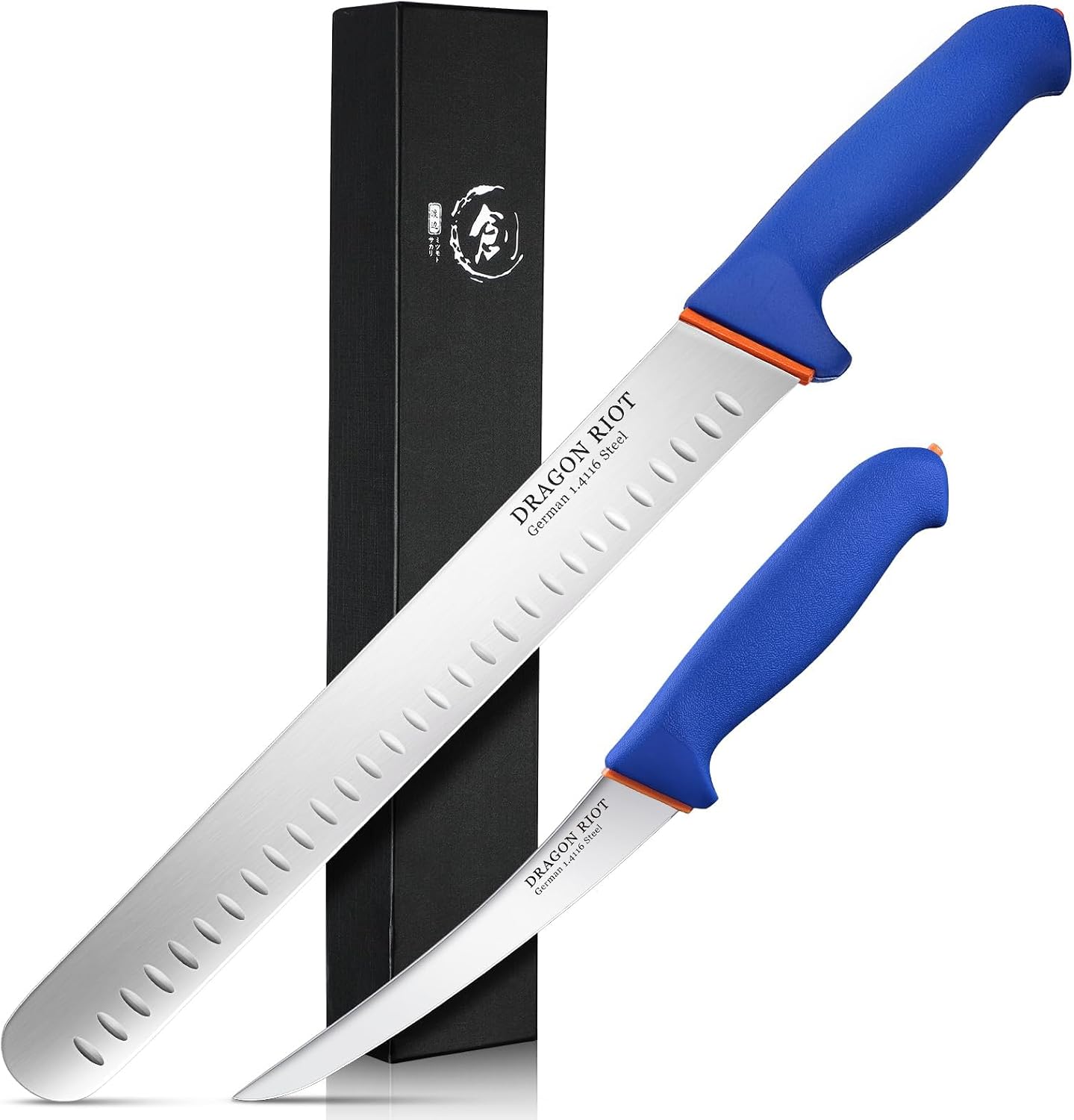 3 Pcs Butcher Knife Set, Stainless Steel Boning & Carving Knives, Sharp Kitchen Cutlery for Meat Cutting Trimming, Perfect for Home Kitchen, Outdoor Camping BBQ & Holiday Gift