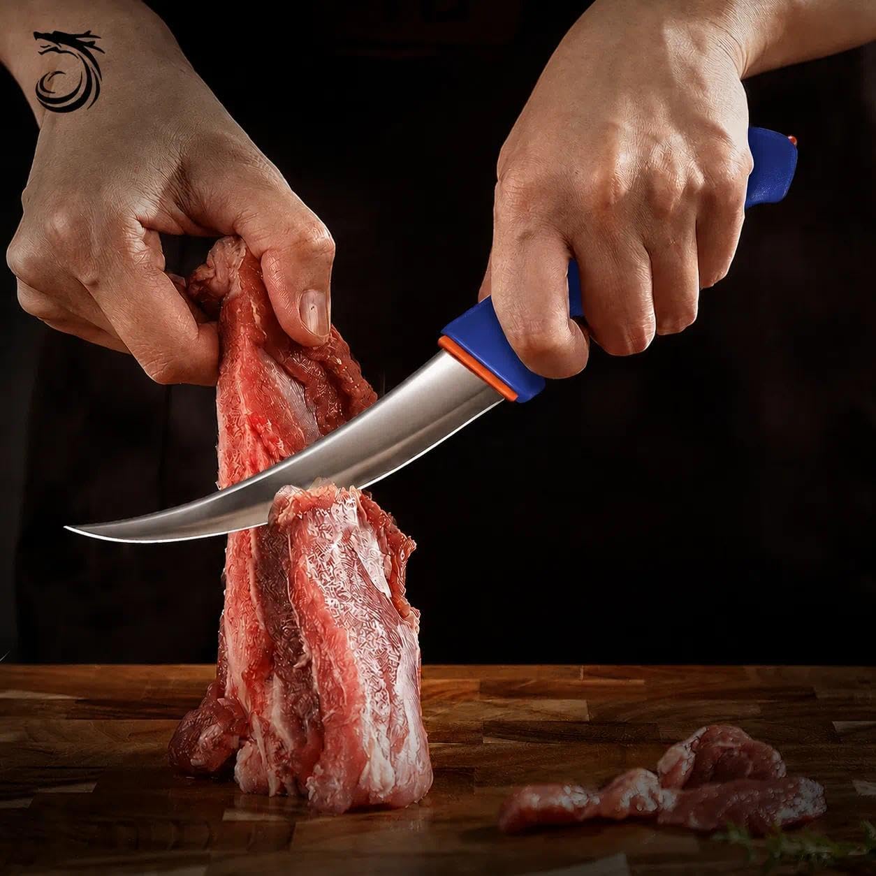 3 Pcs Butcher Knife Set, Stainless Steel Boning & Carving Knives, Sharp Kitchen Cutlery for Meat Cutting Trimming, Perfect for Home Kitchen, Outdoor Camping BBQ & Holiday Gift