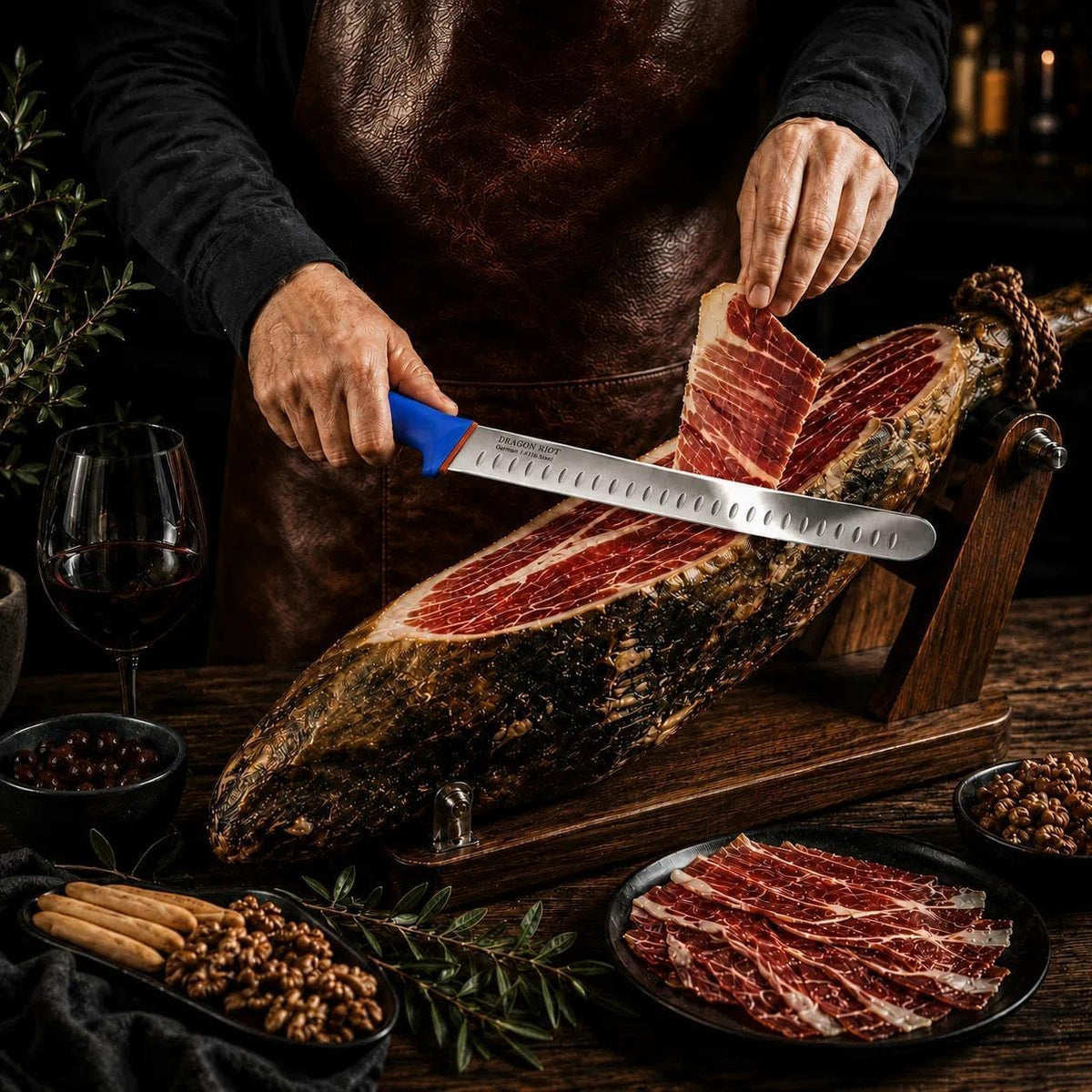 3 Pcs Butcher Knife Set, Stainless Steel Boning & Carving Knives, Sharp Kitchen Cutlery for Meat Cutting Trimming, Perfect for Home Kitchen, Outdoor Camping BBQ & Holiday Gift