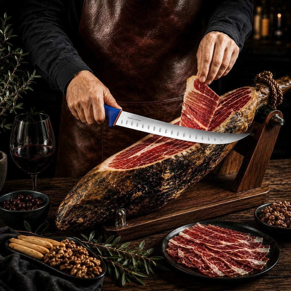 3 Pcs Butcher Knife Set, Stainless Steel Boning & Carving Knives, Sharp Kitchen Cutlery for Meat Cutting Trimming, Perfect for Home Kitchen, Outdoor Camping BBQ & Holiday Gift