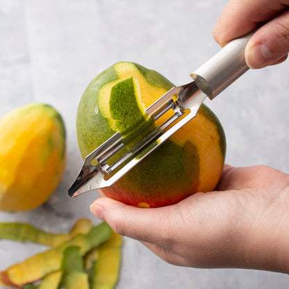 Deluxe Vegetable Peeler (R141), Silver Handle | 2" Stainless Steel Swiveling Blade, Silver Cast Aluminum Handle