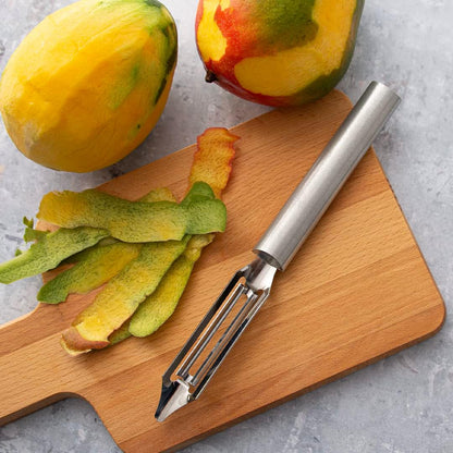 Deluxe Vegetable Peeler (R141), Silver Handle | 2" Stainless Steel Swiveling Blade, Silver Cast Aluminum Handle