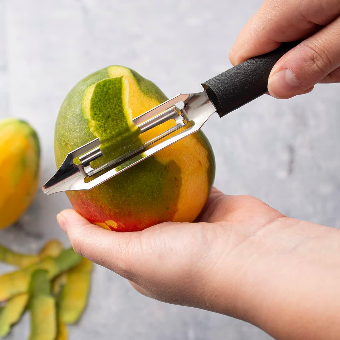 Deluxe Vegetable Peeler (R141), Silver Handle | 2" Stainless Steel Swiveling Blade, Silver Cast Aluminum Handle