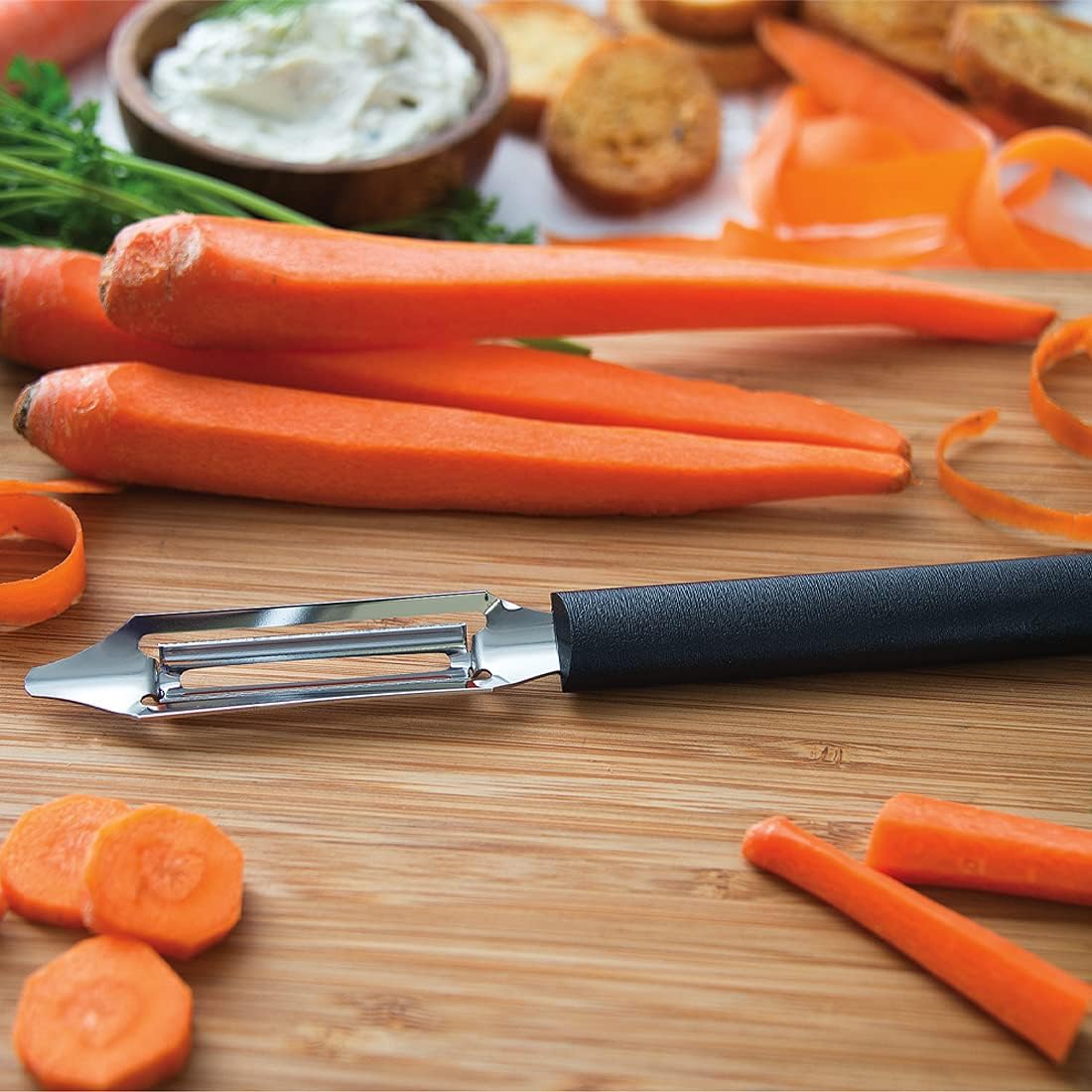 Deluxe Vegetable Peeler (R141), Silver Handle | 2" Stainless Steel Swiveling Blade, Silver Cast Aluminum Handle