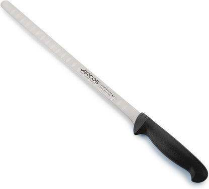 Salmon Knife/Fish Knife 12 Inch Nitrum Stainless Steel and 300 mm blade. Ergonomic Polypropylene Handle. Series 2900. Features different handle colors to make it easier. Color Red.