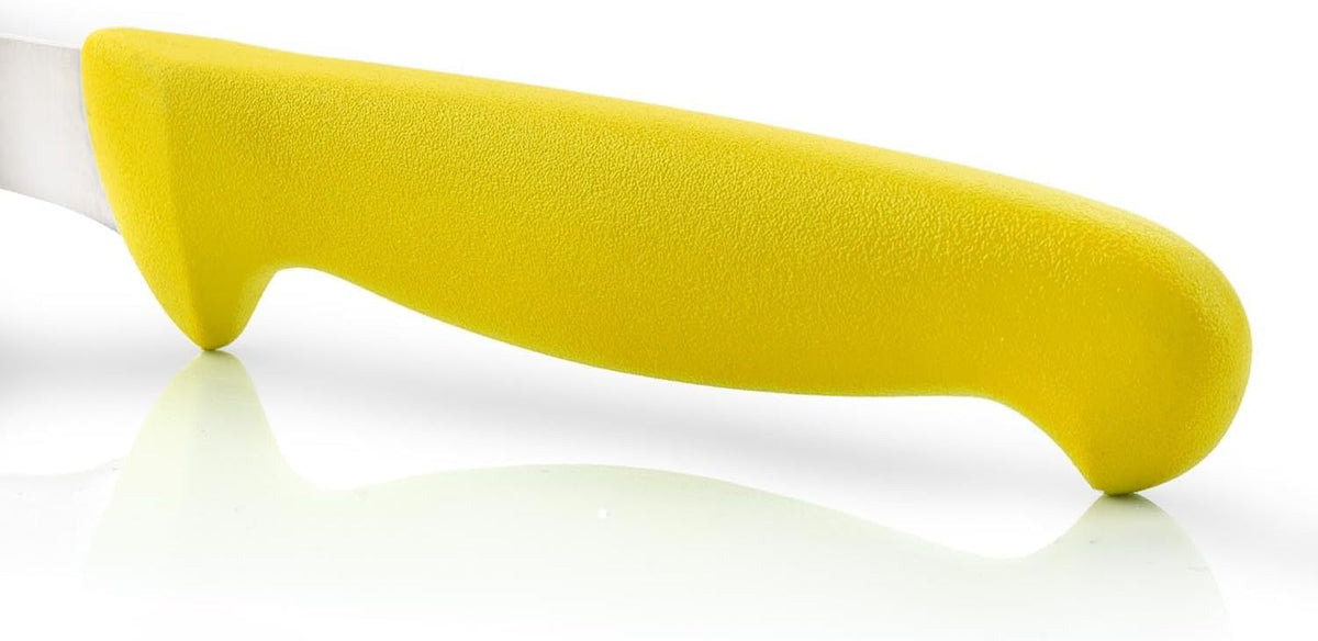 Salmon Knife/Fish Knife 12 Inch Nitrum Stainless Steel and 300 mm blade. Ergonomic Polypropylene Handle. Series 2900. Features different handle colors to make it easier. Color Red.