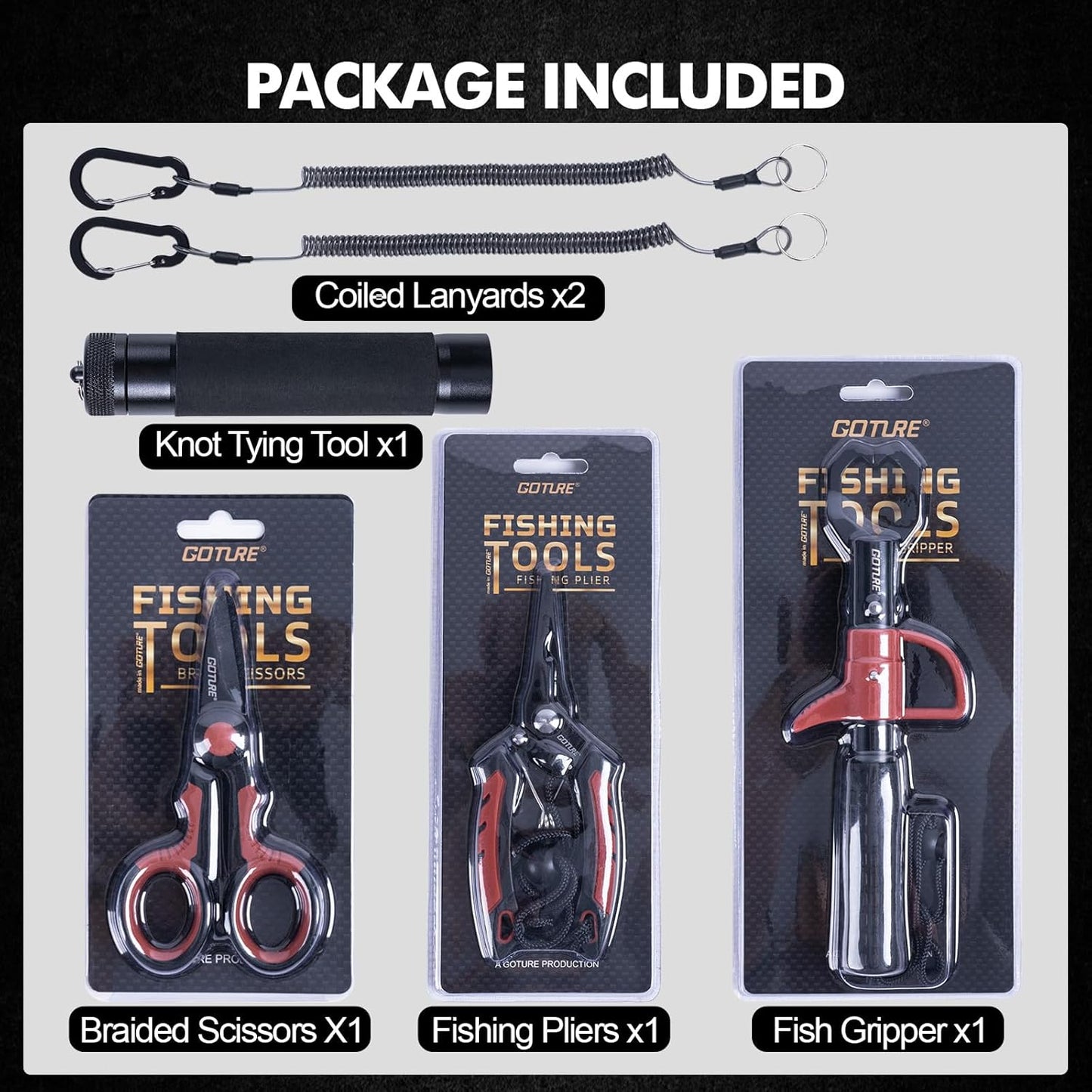 Fishing Tool Kit,Saltwater Gear Set,Red/Pink,Gifts for Men/Women | Fishing Pliers,Fillet Knife with Sheath, Fish Lip Gripper,Fish Hook Remover,Lanyard, Scissors,Sharpener,Stainless Steel Soap