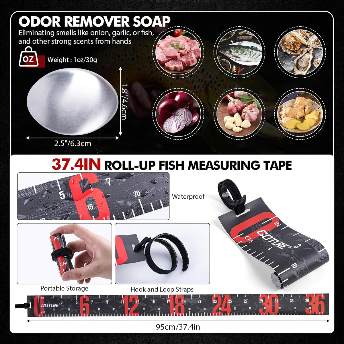 Fishing Tool Kit,Saltwater Gear Set,Red/Pink,Gifts for Men/Women | Fishing Pliers,Fillet Knife with Sheath, Fish Lip Gripper,Fish Hook Remover,Lanyard, Scissors,Sharpener,Stainless Steel Soap