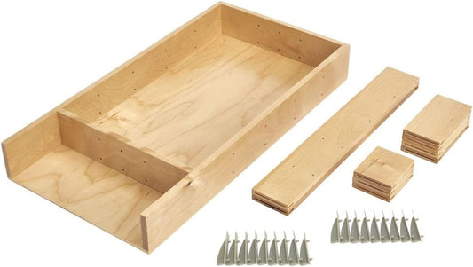 Customizable Drop-In Kitchen Drawer Organizer Kit for Large Utensils, Knick Knacks, & Cutlery Organization w/Adjusdable Clips, LD-4CT15-1