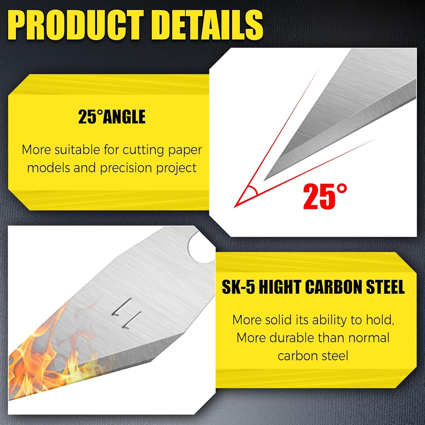 18Piece Exacto Knife Set, 4 Craft Knife with 14pcs SK5 Steel Blades, Precision Hobby Knife for Carving, Scrapbooking, Modeling, DIY, Art Projects