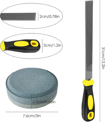 Set of 2 Dual Grit Multi-Purpose Sharpener and Rectangular Cut Axe File, Waterstone Sharpener and sharpening file