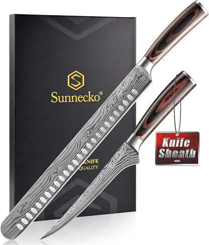 Professional BBQ Carving Knife Set, Slicing and Boning Knife for Meat Cutting,German High Carbon Stainless Steel Carving Knife for Meat and Turkey.