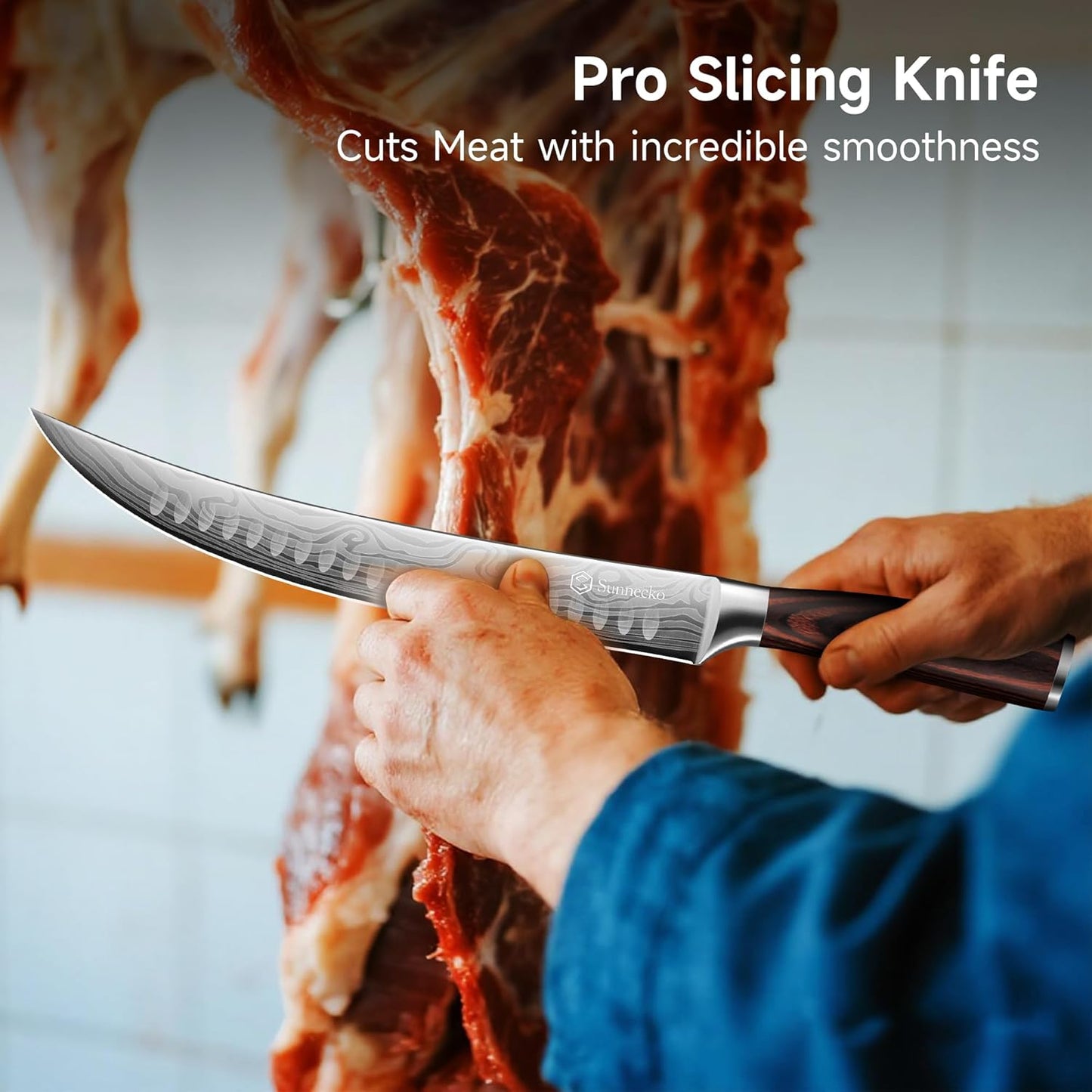 Professional BBQ Carving Knife Set, Slicing and Boning Knife for Meat Cutting,German High Carbon Stainless Steel Carving Knife for Meat and Turkey.