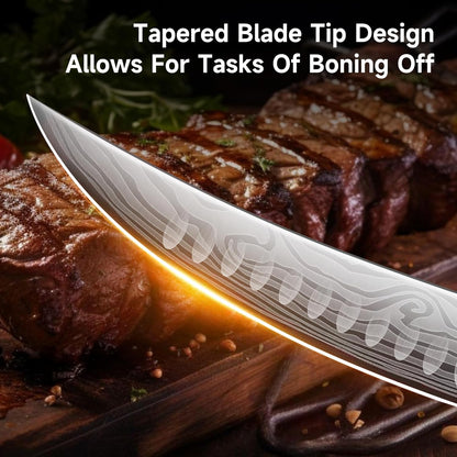 Professional BBQ Carving Knife Set, Slicing and Boning Knife for Meat Cutting,German High Carbon Stainless Steel Carving Knife for Meat and Turkey.