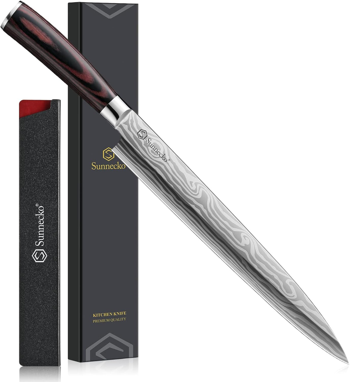 Professional BBQ Carving Knife Set, Slicing and Boning Knife for Meat Cutting,German High Carbon Stainless Steel Carving Knife for Meat and Turkey.