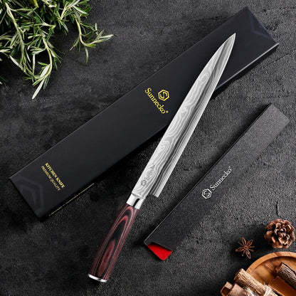Professional BBQ Carving Knife Set, Slicing and Boning Knife for Meat Cutting,German High Carbon Stainless Steel Carving Knife for Meat and Turkey.