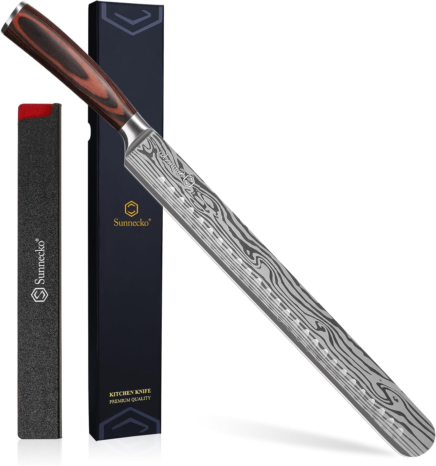 Professional BBQ Carving Knife Set, Slicing and Boning Knife for Meat Cutting,German High Carbon Stainless Steel Carving Knife for Meat and Turkey.