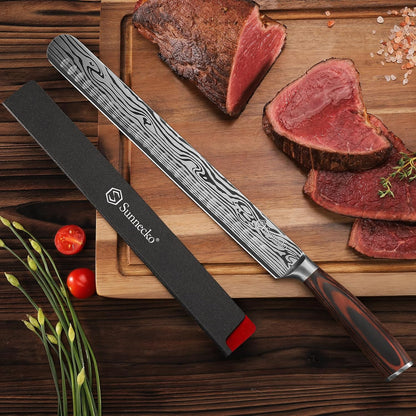 Professional BBQ Carving Knife Set, Slicing and Boning Knife for Meat Cutting,German High Carbon Stainless Steel Carving Knife for Meat and Turkey.