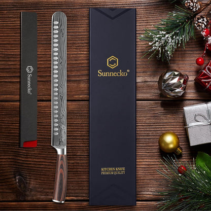 Professional BBQ Carving Knife Set, Slicing and Boning Knife for Meat Cutting,German High Carbon Stainless Steel Carving Knife for Meat and Turkey.