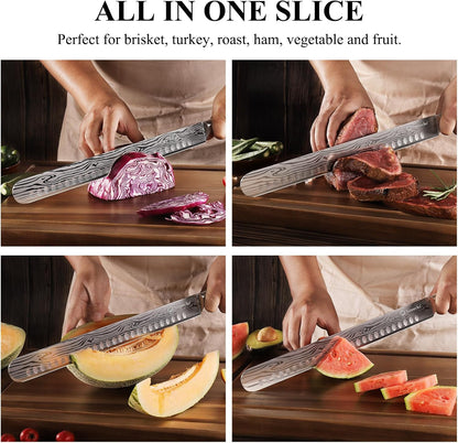 Professional BBQ Carving Knife Set, Slicing and Boning Knife for Meat Cutting,German High Carbon Stainless Steel Carving Knife for Meat and Turkey.