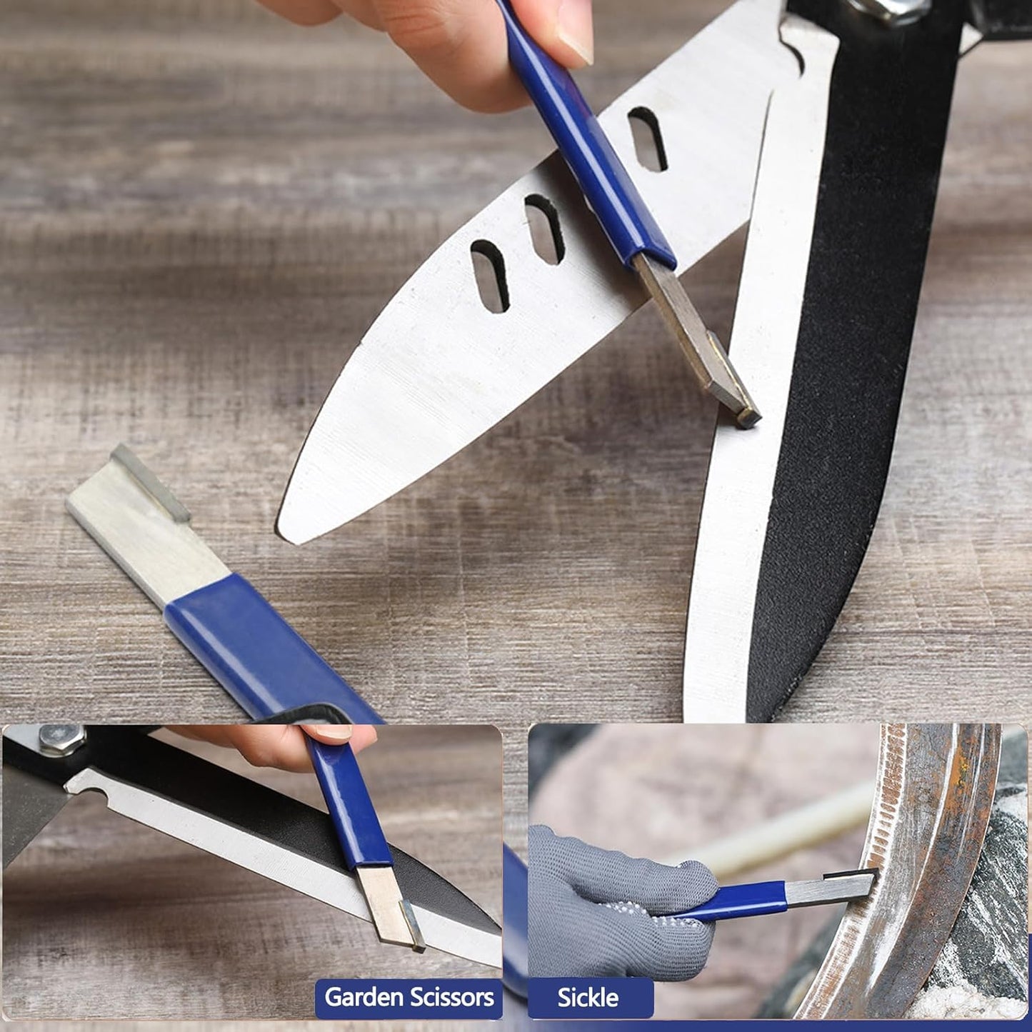Garden Tool Sharpener,Tungsten Carbide Sharpener & Folding Pocket Diamond Knife Sharpener 400/600 Grit Double-Sided Scissor,for Pruners,Weeders,Loopers,Shears
