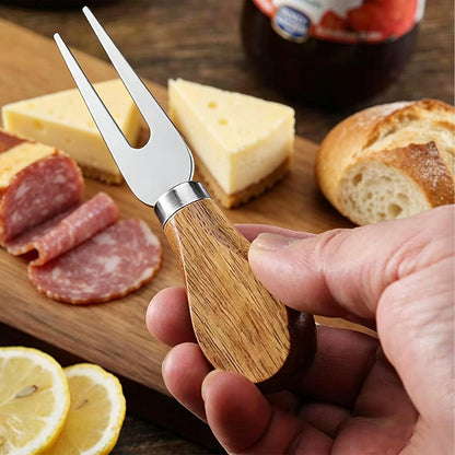 6 PCS Cheese Knife Set,Cheese Knives Wood Handle Stainless Steel Cheese Slicer Cutter Fork Spreading Cheese Knife Gift Set of 6 Charcuterie Board Knife Accessories Gift Ready