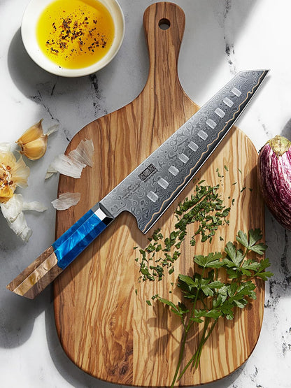 7" Damascus Santoku Knife, 67-Layer Damascus Kitchen Chef Knife