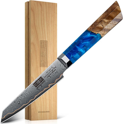7" Damascus Santoku Knife, 67-Layer Damascus Kitchen Chef Knife