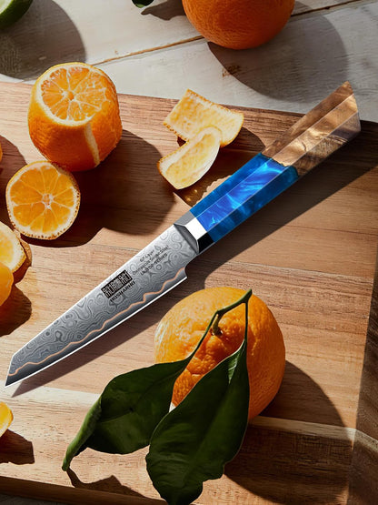 7" Damascus Santoku Knife, 67-Layer Damascus Kitchen Chef Knife