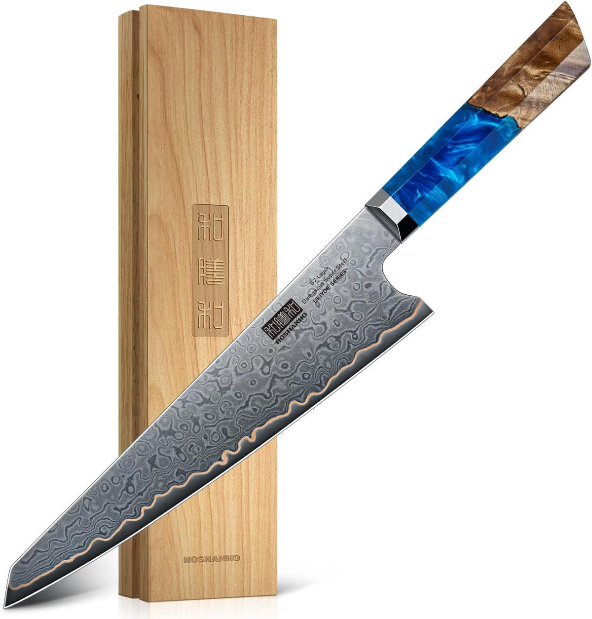 7" Damascus Santoku Knife, 67-Layer Damascus Kitchen Chef Knife