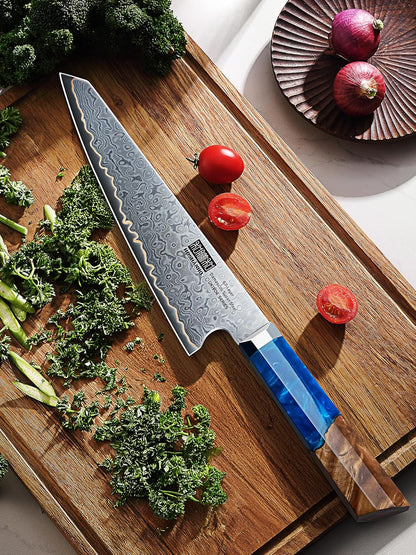 7" Damascus Santoku Knife, 67-Layer Damascus Kitchen Chef Knife