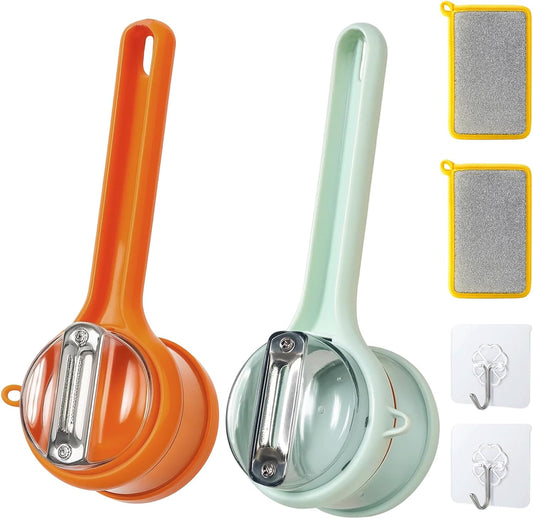 6-Piece Set Peeling Knife With Storage Box, Box Storage Peeler, Vegetable Peeler With Catcher, include 2 Peelers, 2 Sponges, 2 Hooks