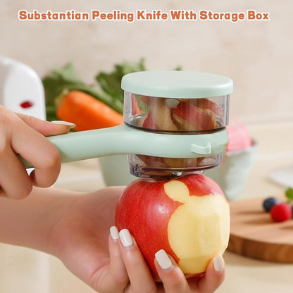 6-Piece Set Peeling Knife With Storage Box, Box Storage Peeler, Vegetable Peeler With Catcher, include 2 Peelers, 2 Sponges, 2 Hooks