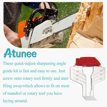 Chainsaw Sharpening Attachment Kit Chain Saw Blade Teeth Sharpener Set with Angle Guide and Diamond Burr Grinding Stone Files