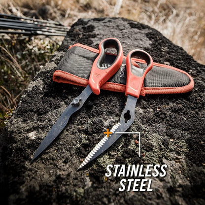 Vital Take-Apart Poultry Kitchen & Hunting Shears, Serrated, Orange | 5.5", serrated blades to cut chicken and small game, non-slip orange handle