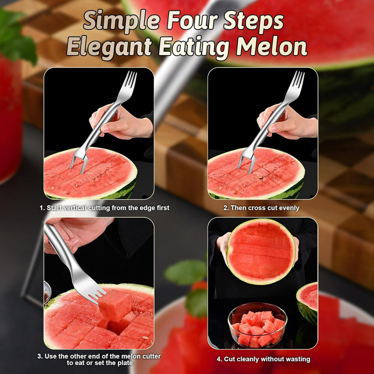 watermelon cutter 2-in-1 stainless steel fruit watermelon slicer kitchen gadgets watermelon cutter slicer tool
