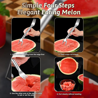 watermelon cutter 2-in-1 stainless steel fruit watermelon slicer kitchen gadgets watermelon cutter slicer tool