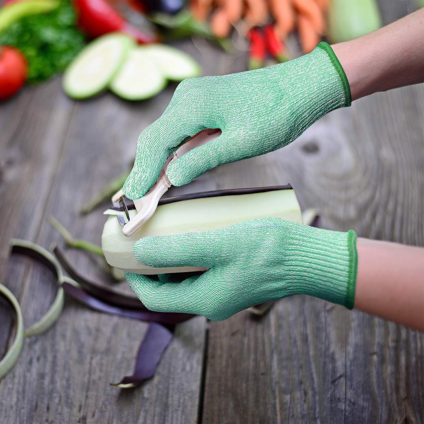 Cut Resistant Gloves Food Grade Level 5 Kitchen Safety Protection (Medium, Pink)
