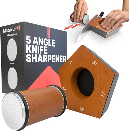 Rolling Knife Sharpener 12/15/17/19/22 degrees - Japanese Knife Sharpener Kit - Knife Sharpening