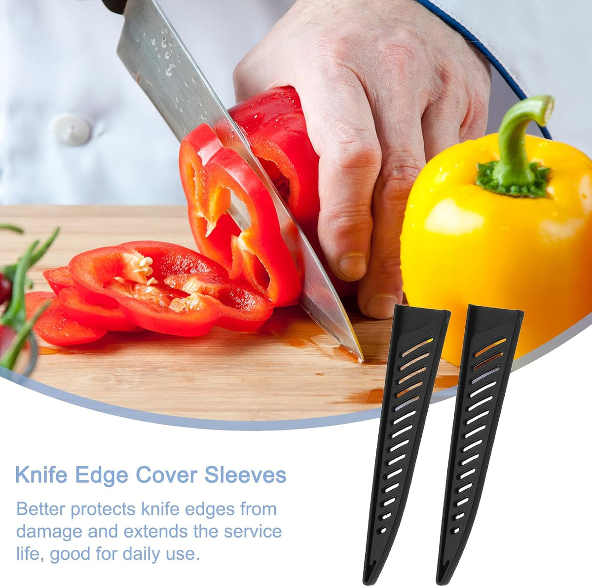 Knife Cover Sleeves Blade Edge Guards for 6" Boning Knife Protector Universal Blade Sheath for Kitchen, Black