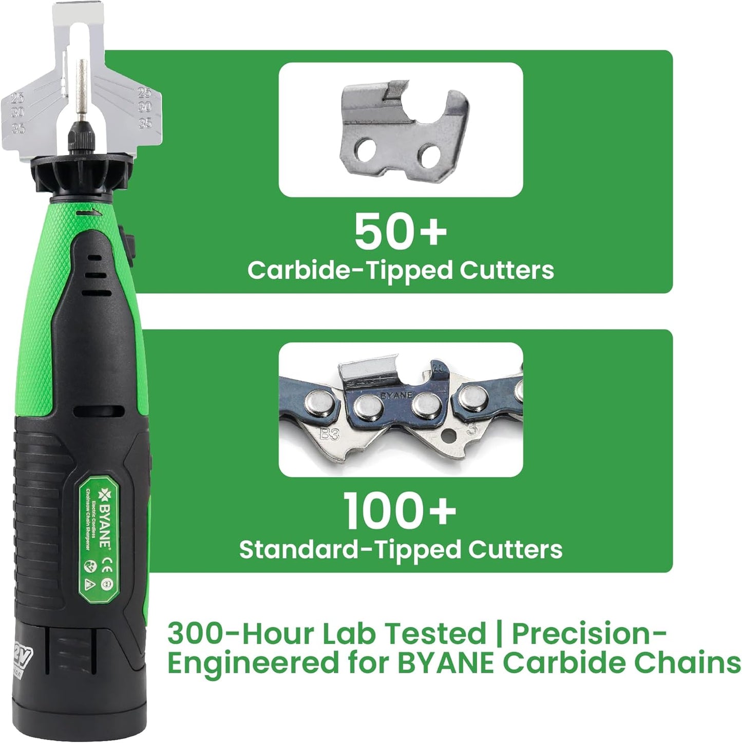 Diamond Chainsaw Sharpening Bits - 5/32''(4.0mm) Carbide Chain Grinding Stones 10PCS, Optimized for Carbide & Standard Chains, Electric Grinder Replacement