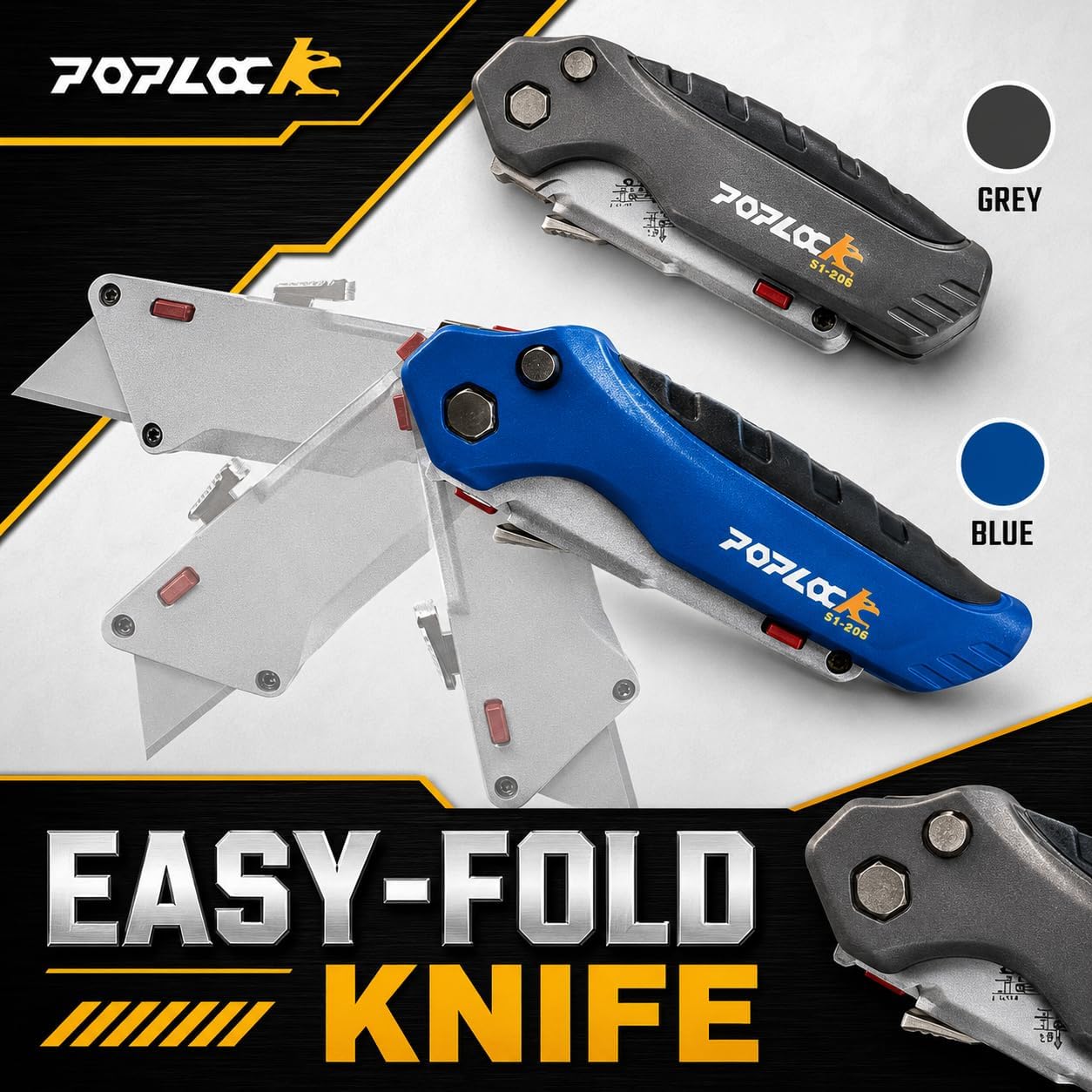 Big Hook Razor Blades for Utility Knife, 20 Pack SK2 Hook Utility Knife Blades, Replacement Refills for Cable Jacket, Roofing, Carpet & Flooring, Two-Notch Standard