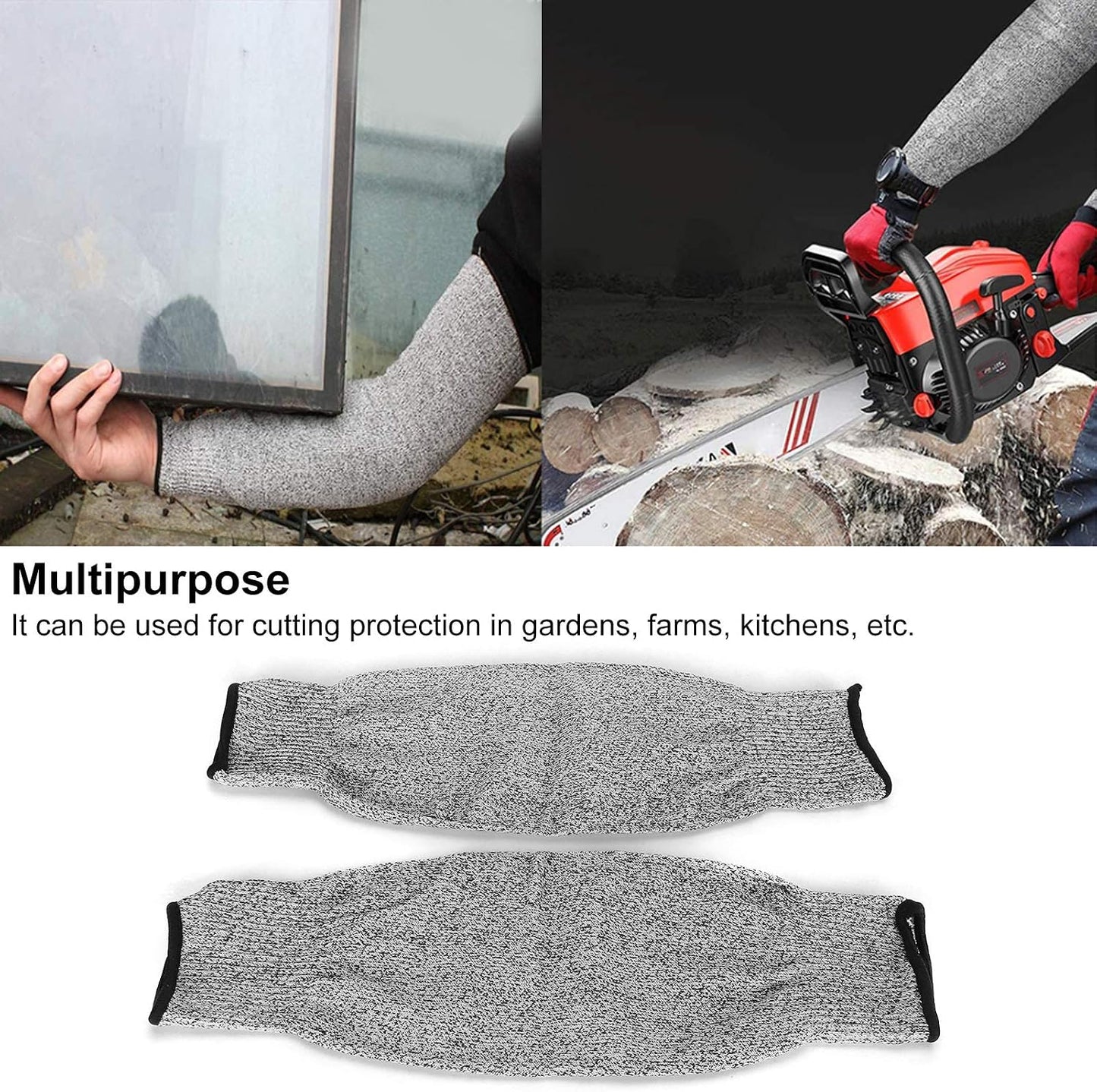 Cut Resistant Sleeves Cut Resistant Gloves Cut Protection 13.8 Inch Forearm Protection Level 5 Tear Resistant Sleeves UV Protection With Thumb Holes Helps Prevent Scratches And Skin Irritations 1 Pair