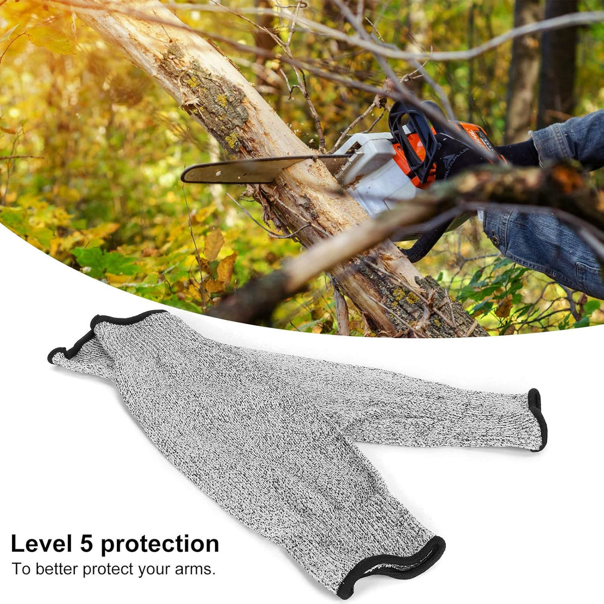 Cut Resistant Sleeves Cut Resistant Gloves Cut Protection 13.8 Inch Forearm Protection Level 5 Tear Resistant Sleeves UV Protection With Thumb Holes Helps Prevent Scratches And Skin Irritations 1 Pair