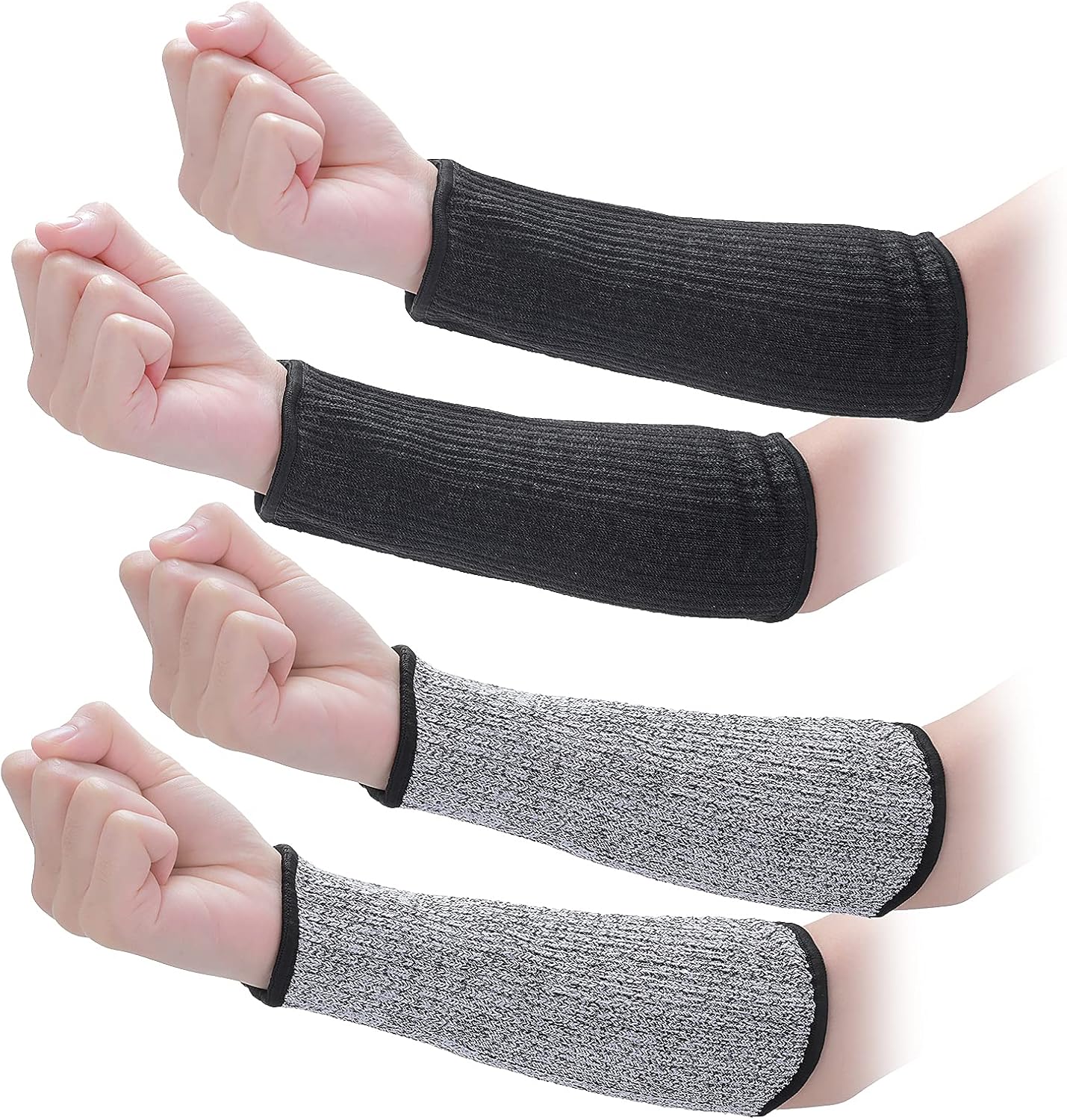 2Pairs Arm Protection Sleeves Cut Resistant Sleeves Level 5 Protective Arm Sleeves Heat Resistant Sleeves Protectors for Thin Skin Bruising Men Women