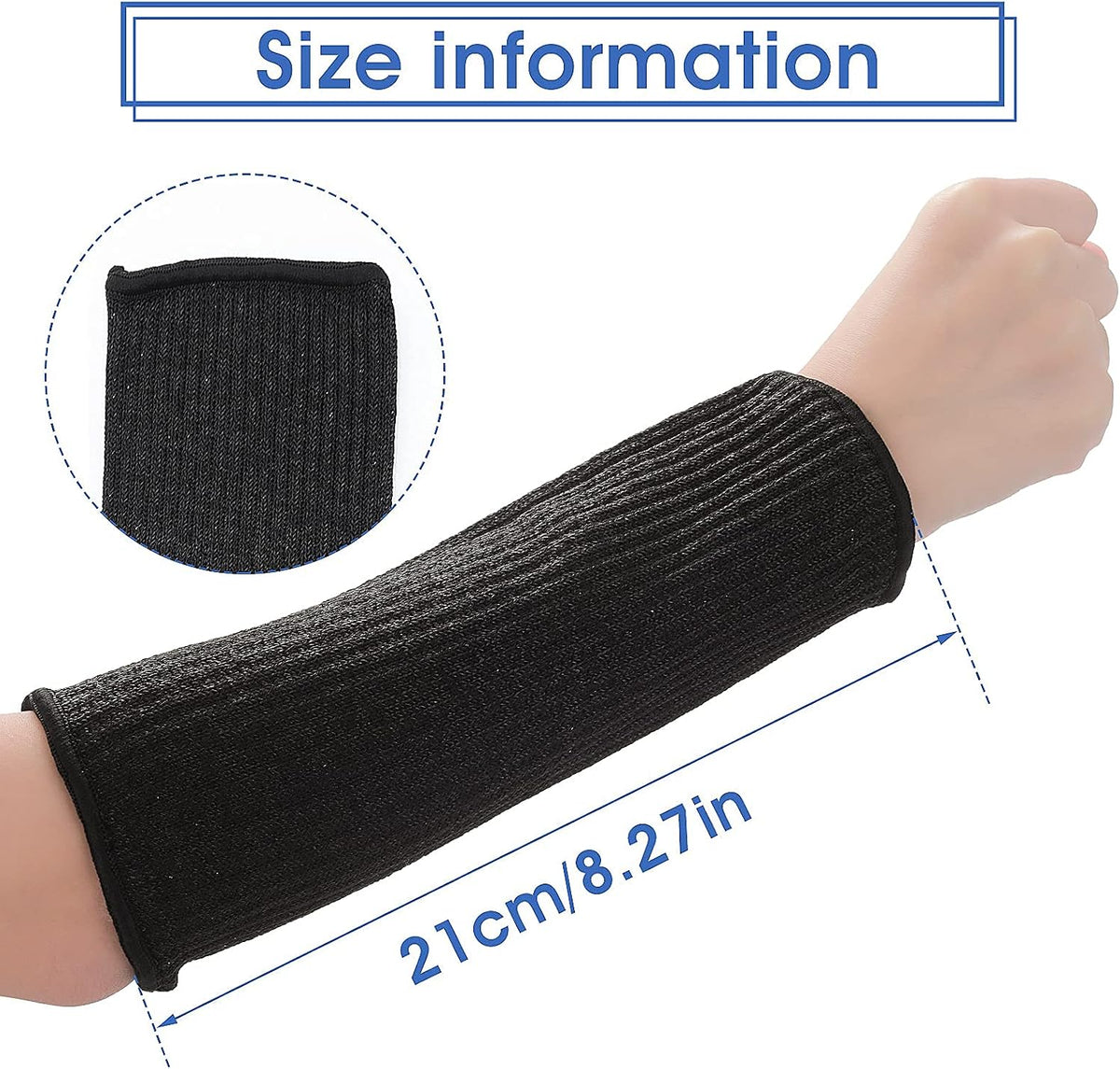 2Pairs Arm Protection Sleeves Cut Resistant Sleeves Level 5 Protective Arm Sleeves Heat Resistant Sleeves Protectors for Thin Skin Bruising Men Women