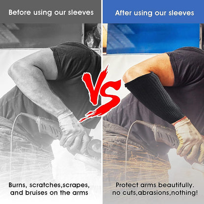 2Pairs Arm Protection Sleeves Cut Resistant Sleeves Level 5 Protective Arm Sleeves Heat Resistant Sleeves Protectors for Thin Skin Bruising Men Women