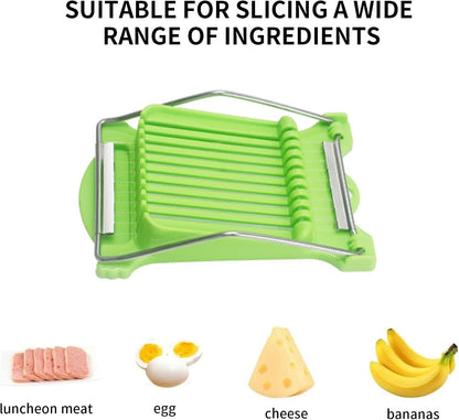Multipurpose Luncheon Meat Slicer Egg Slicer Cuts 10 Slices for Eggs, Hams, Avocados, Bananas, Onions, Soft Food and Fruits(2PCS)