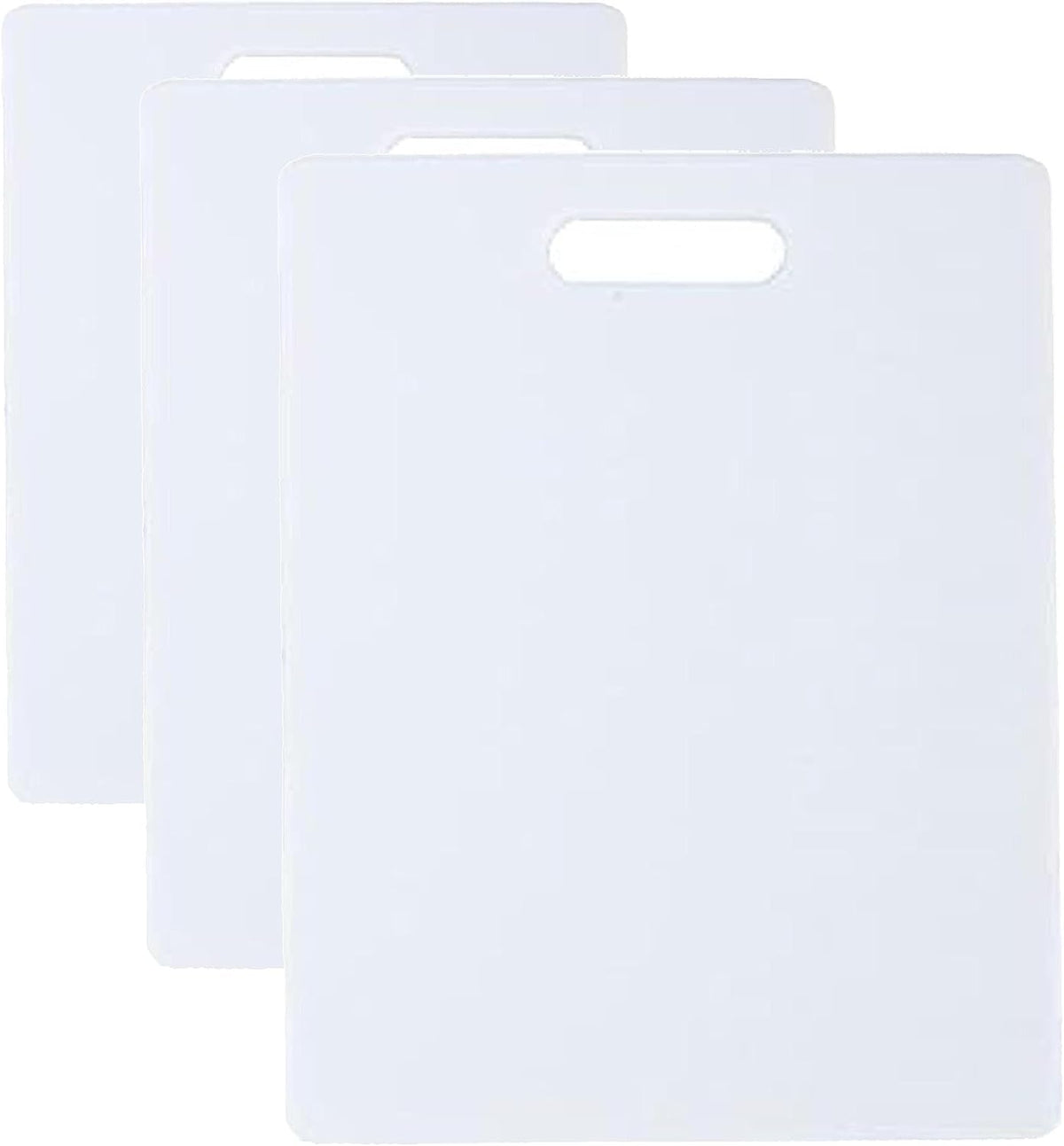Reversible Plastic Cutting Board, 8x10 Inch, White, Dishwasher Safe, Non-Porous and Durable for Chopping, Slicing, Prep, Easy to Store